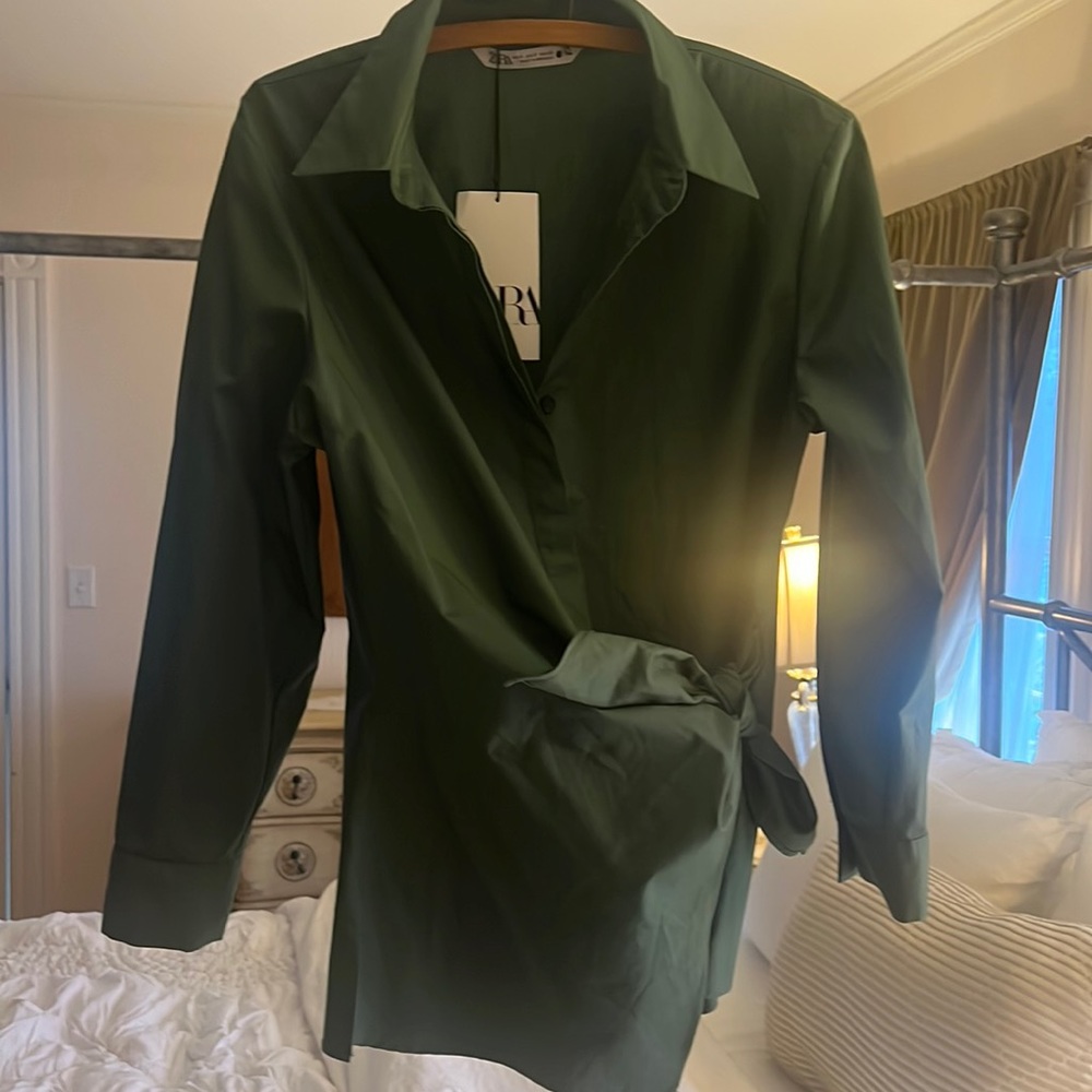 Zara wrap poplin shirt